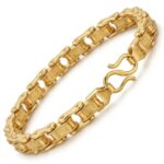 Elegant Link Chain Bracelet | Metal Rakhi for bhai | Gold Plated Bracelet for Men