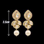 Kundan Pendant with Beads Necklace and Earring Set - Red - Image 6