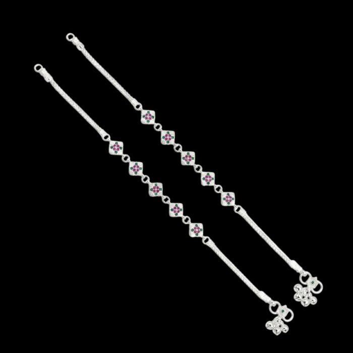 Pair of Pure Silver Anklets - 10.5 inch | Pure silver ankle bracelet - Image 8