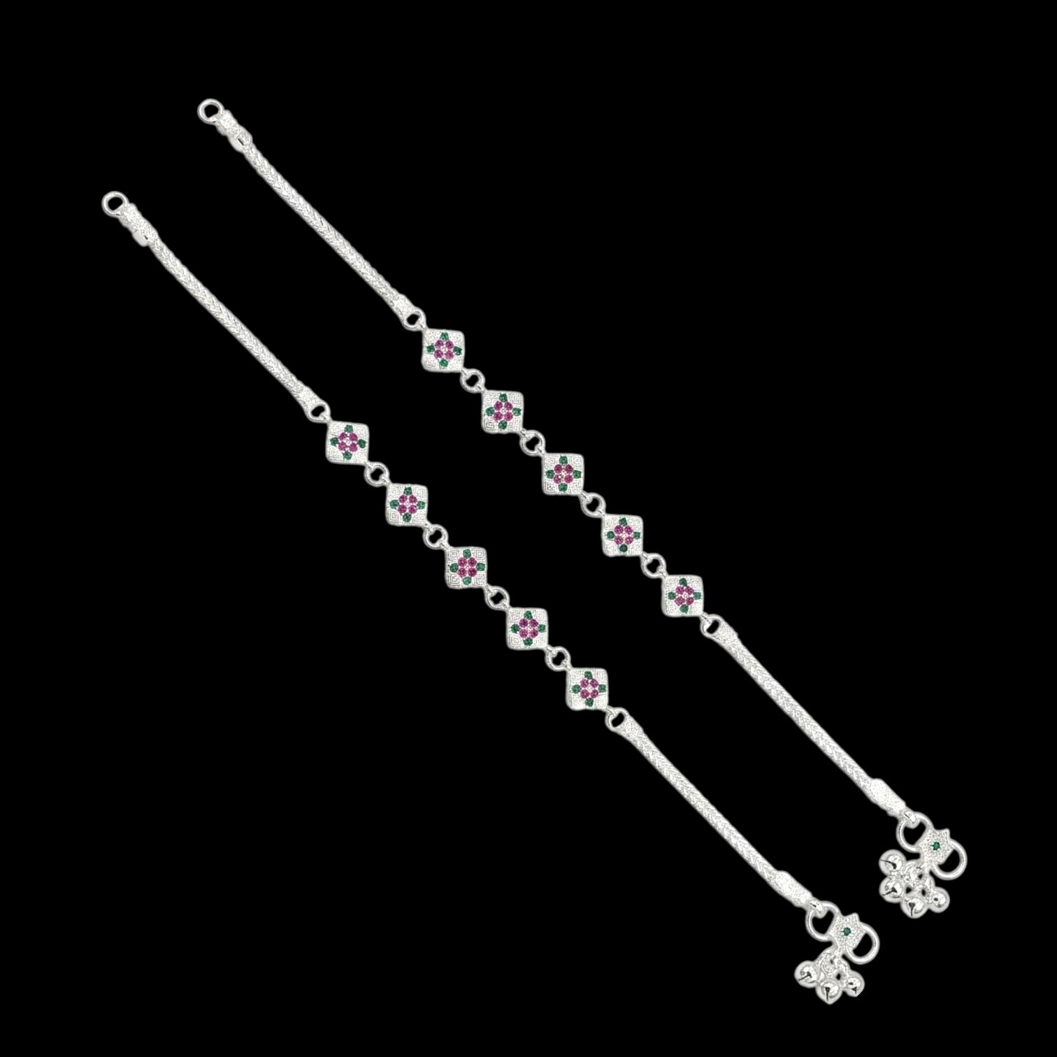1778342279354 (1).jpg Pair of Pure Silver Anklets - 10.5 inch | Pure silver ankle bracelet - Image 1