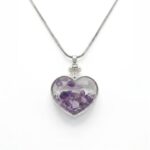 Amethyst natural stone necklace - Heart - Image 2