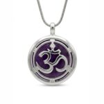 Amethyst natural stone necklace - Om
