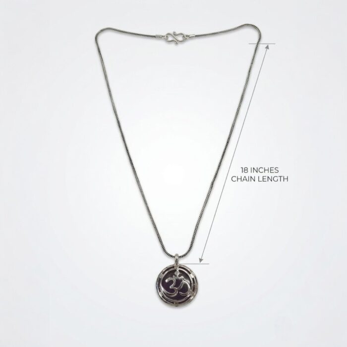 Amethyst natural stone necklace - Om - Image 5