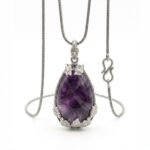 Amethyst natural stone necklace - Oval - Image 3