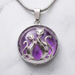 Amethyst natural stone necklace - Cat