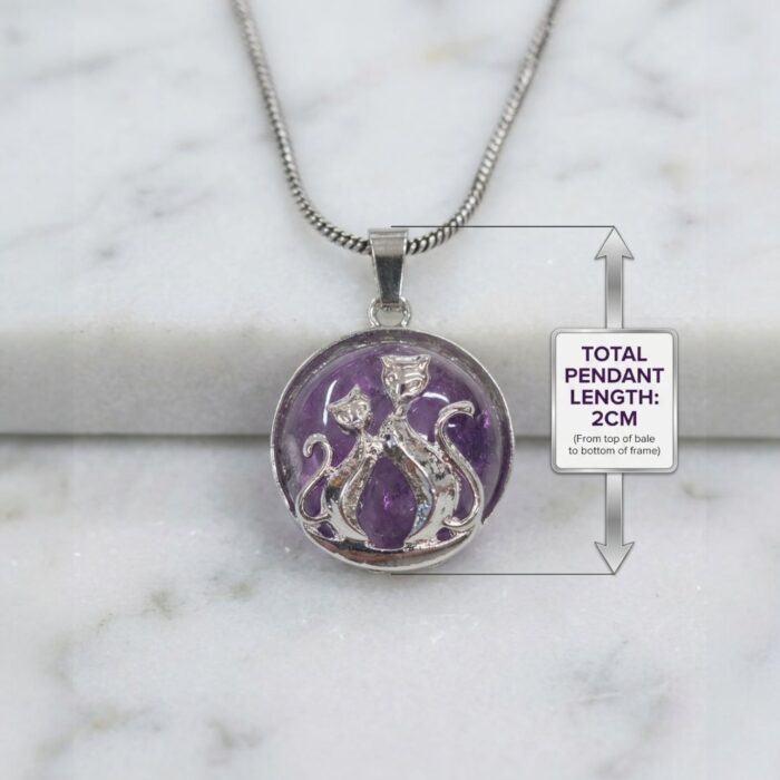 Amethyst natural stone necklace - Cat - Image 5