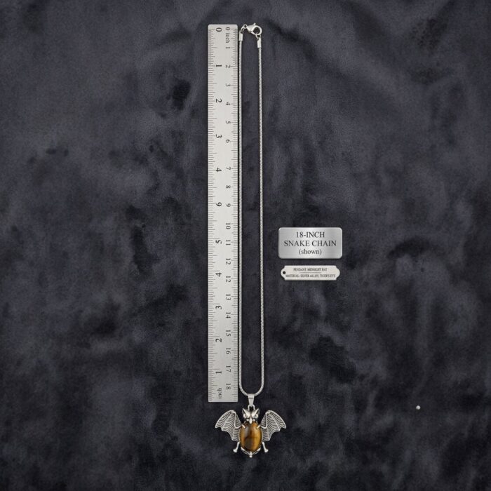 Tiger Eye Crystal in Bat Pendant Necklace - Image 7