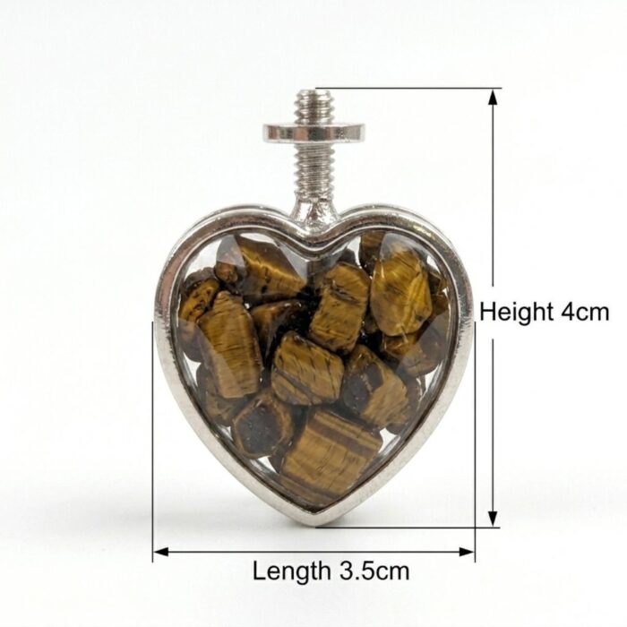 Tiger Eye Stone Heart Pendant | Natural Stone Necklace - Image 3
