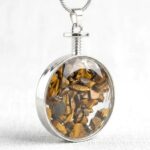 Tiger Eye Stone Round Pendant | Natural Stone Necklace