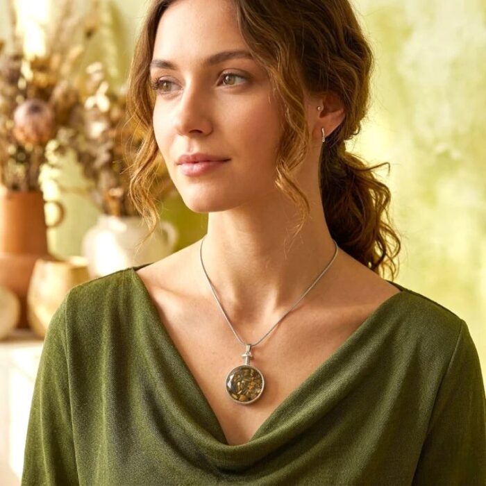 Tiger Eye Stone Round Pendant | Natural Stone Necklace - Image 2