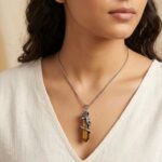 Tiger Eye Gemstone Crystal Point Pendant necklace - Image 2