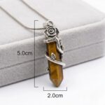 Tiger Eye Gemstone Crystal Point Pendant necklace - Image 3