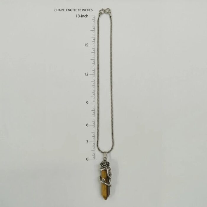 Tiger Eye Gemstone Crystal Point Pendant necklace - Image 5