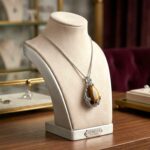 Large Teardrop Natural Tiger Eye Pendant Crystal Necklace - Image 4