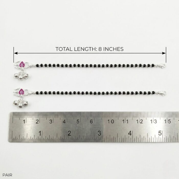 Pair of Pure Silver Anklet - 8 inch | Pure silver ankle bracelet - Image 6