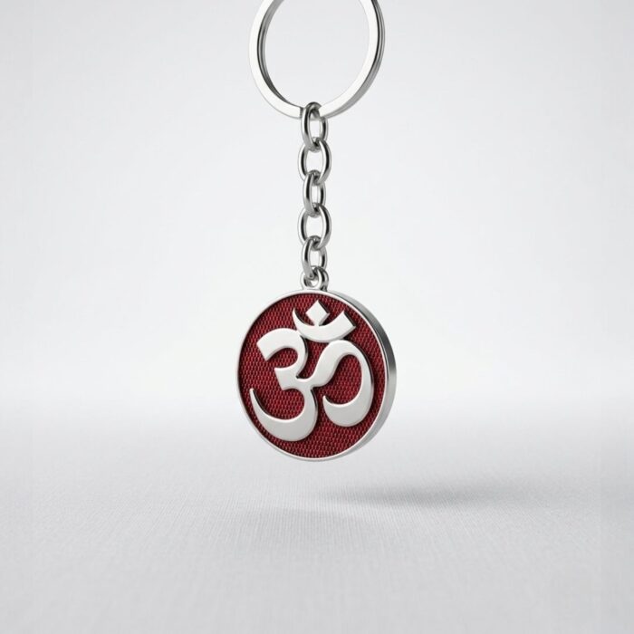 Handcrafted OM Keychain - Maroon | OM Hanging for car - Image 4