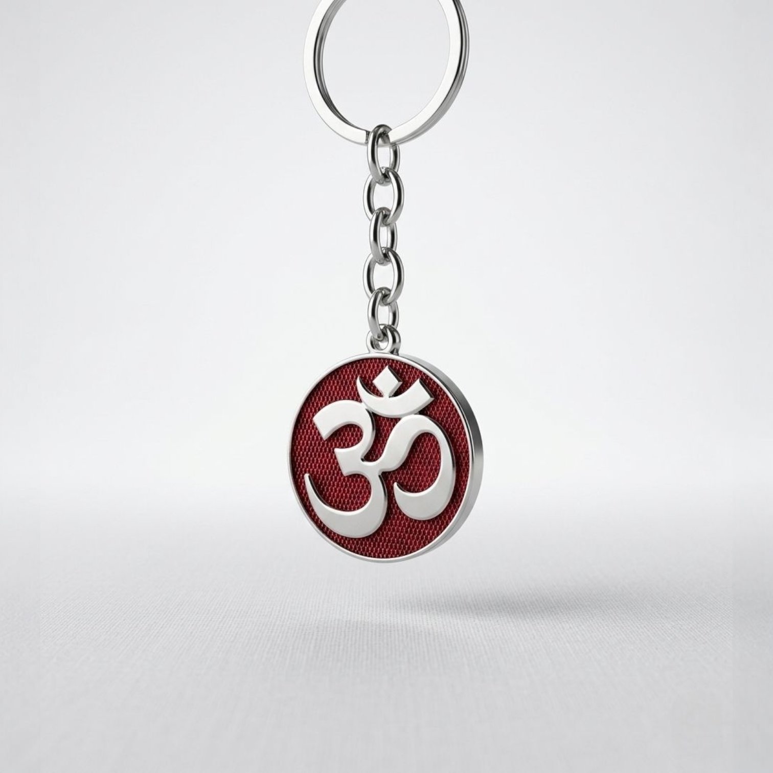 1779119006394.jpg Handcrafted OM Keychain - Maroon | OM Hanging for car - Image 1