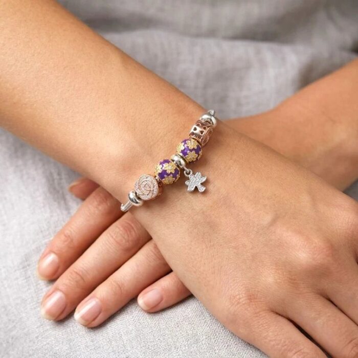 Silver Bead Charm Bracelet – Tree of life  | Gift for her - Image 2