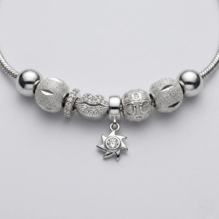 Silver Bead Charms Bracelet | Gift for her - Image 4