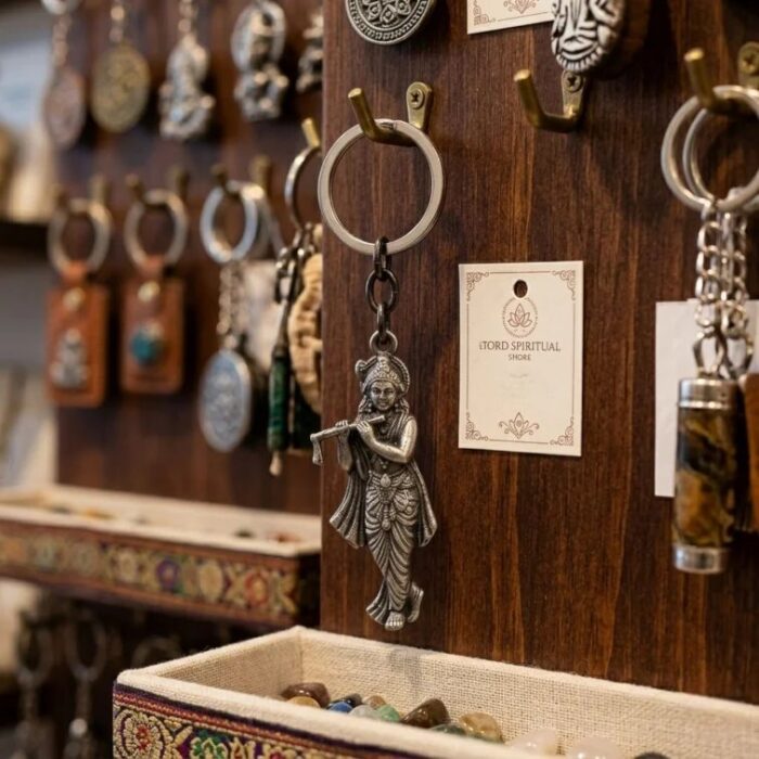 Handcrafted Standing Krishna Keychain - Black | Krishna Hanging - Image 2