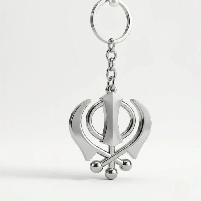 Handcrafted Khanda Sahib Keychain - Large | Khanda Sahib Hanging for car - Image 4