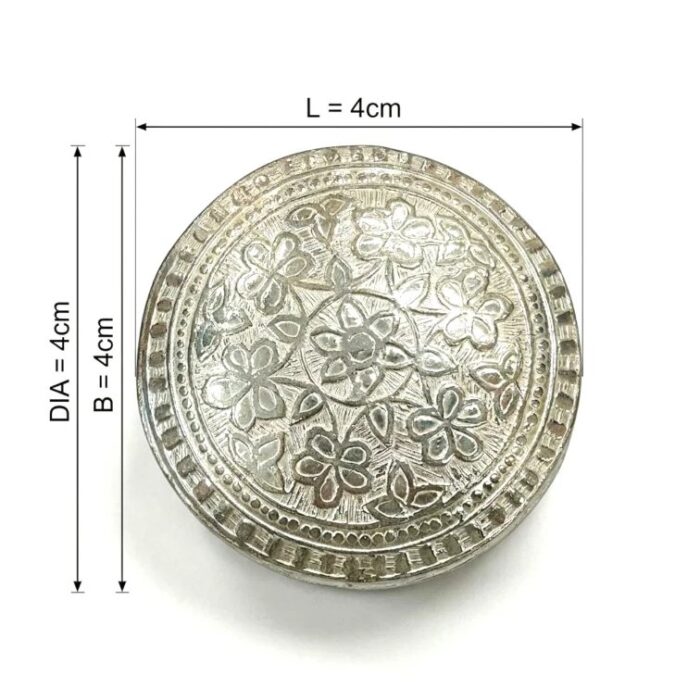 Silver Box | Chandi ki Dabbi - Round - Big - Image 2
