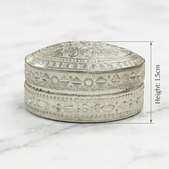 Silver Box | Chandi ki Dabbi - Round - Big - Image 3