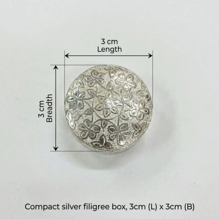 Silver Box | Chandi ki Dabbi - Round - Medium - Image 2