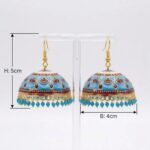 Meenakari Big Jhumkas | Party Wear Dangler Earrings - Image 4