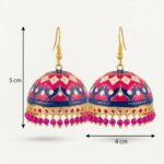 Meenakari Big Jhumkas | Party Wear Dangler Earrings - Image 4