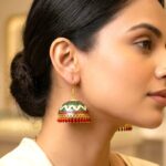Meenakari Big Jhumkas | Party Wear Dangler Earrings - Image 2