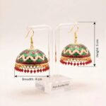 Meenakari Big Jhumkas | Party Wear Dangler Earrings - Image 4
