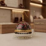 Meenakari Big Jhumkas | Party Wear Dangler Earrings - Image 3