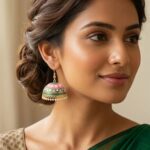 Meenakari Big Jhumkas | Party Wear Dangler Earrings - Image 2