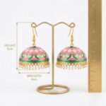Meenakari Big Jhumkas | Party Wear Dangler Earrings - Image 4