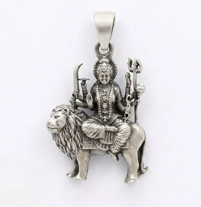 1780083019334.webp Pure Silver Ambe Maa Pendant | Durga Mata Chandi Ka pendant - Image 1