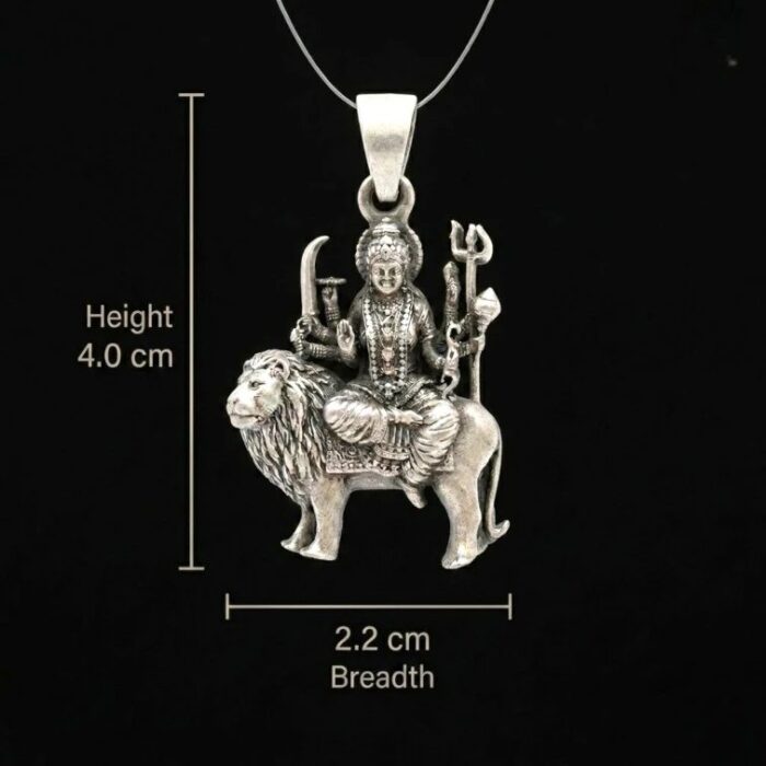 Pure Silver Ambe Maa Pendant | Durga Mata Chandi Ka pendant - Image 4