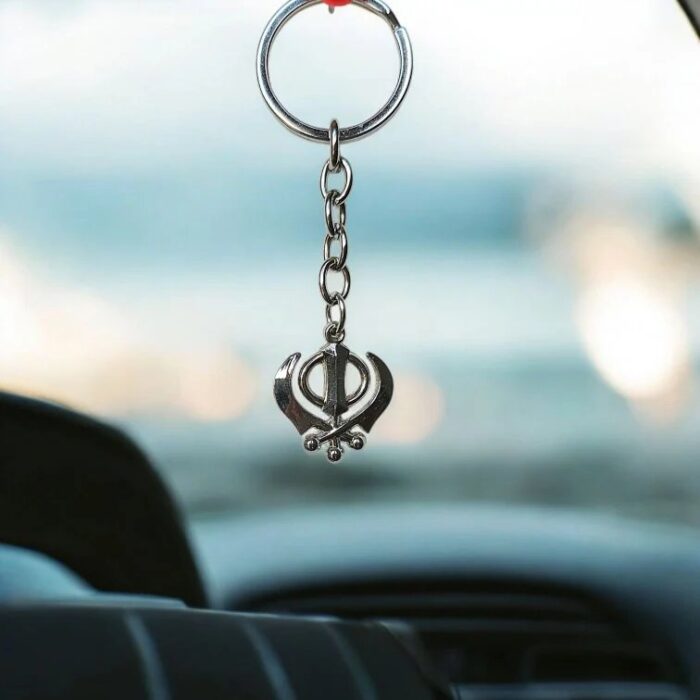 Handcrafted Khanda Sahib Keychain - Small | Khanda Sahib Hanging for car - Image 3