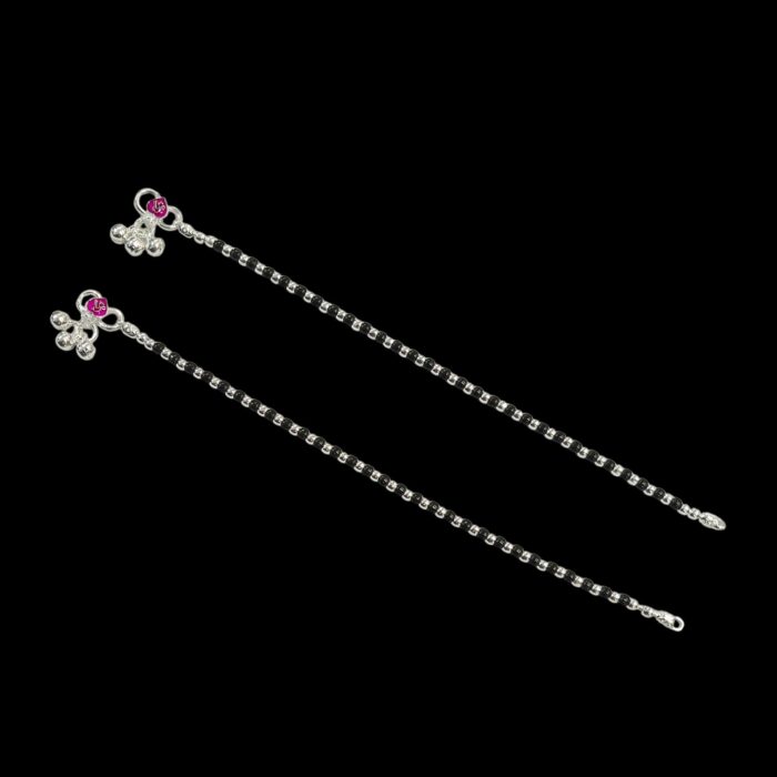 Pair of Pure Silver Anklet - 8 inch | Pure silver ankle bracelet - Image 5