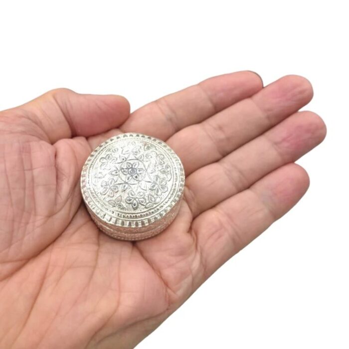 Silver Box | Chandi ki Dabbi - Round - Big - Image 9