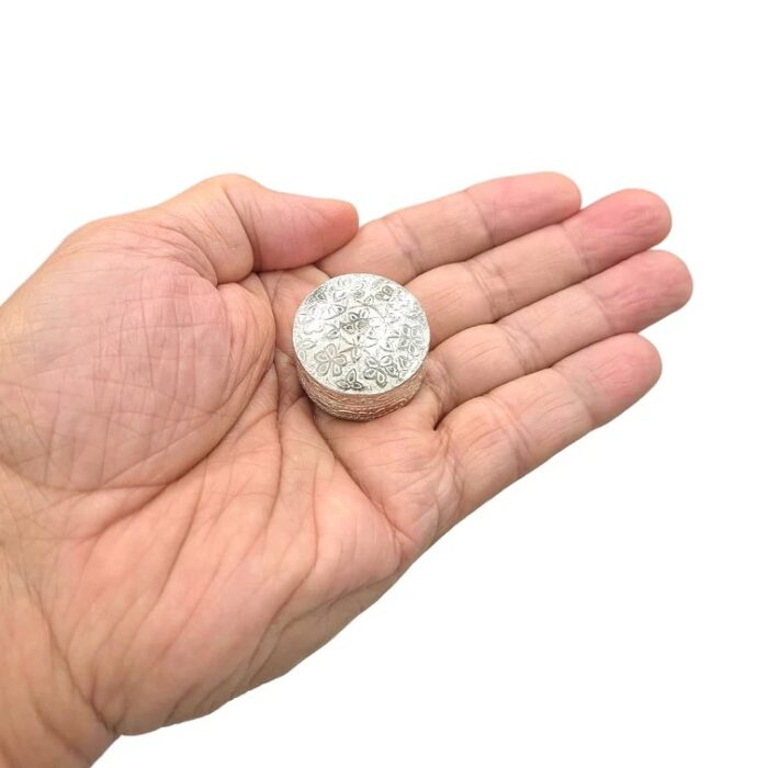 Silver Box | Chandi ki Dabbi - Round - Medium - Image 9