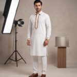 White Pathani Kurta Pajama Set for Men