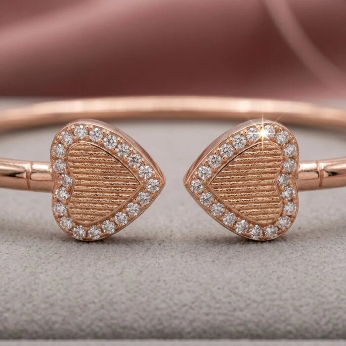 Close up for the Rose gold finish - 925 sterling silver bracelet