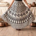 Summer cotton skirt for women | Black and white cotton skirt for women