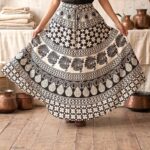 Summer cotton skirt for women | Black and white cotton skirt for women