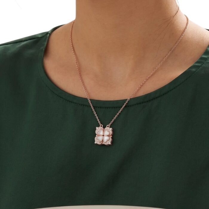Rose Gold finish sterling silver necklace for her | 925 silver