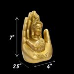 Palm Buddha Statue - Meditating - Golden - Image 5