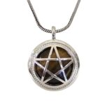 Tiger Eye Pentagram Necklace with 18 inch chain