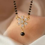 Close up of the Mangalsutra Gold Plated with AD Stones