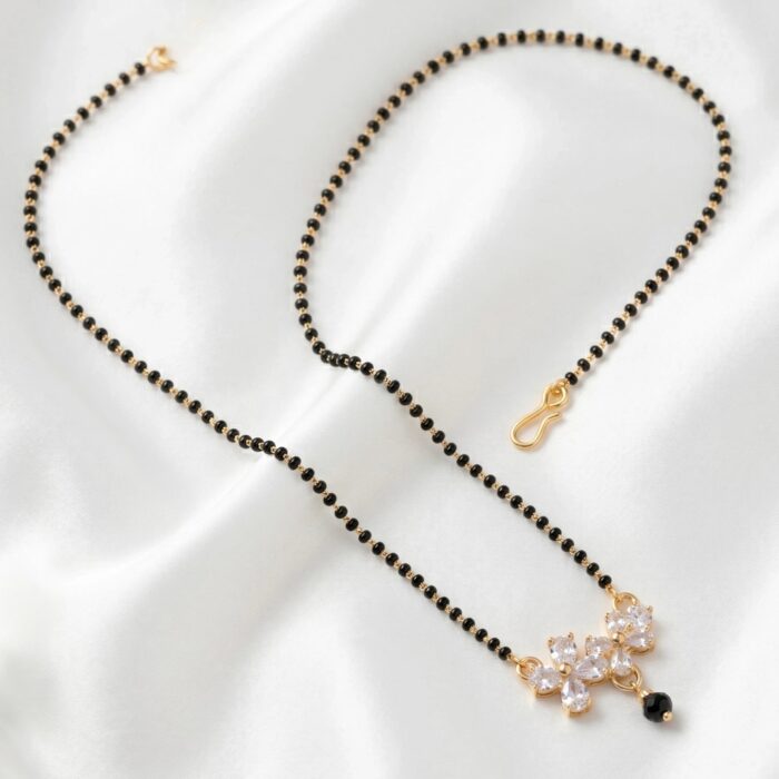 Ethnic mangalsutra with premium gold plating and sparkling AD stones